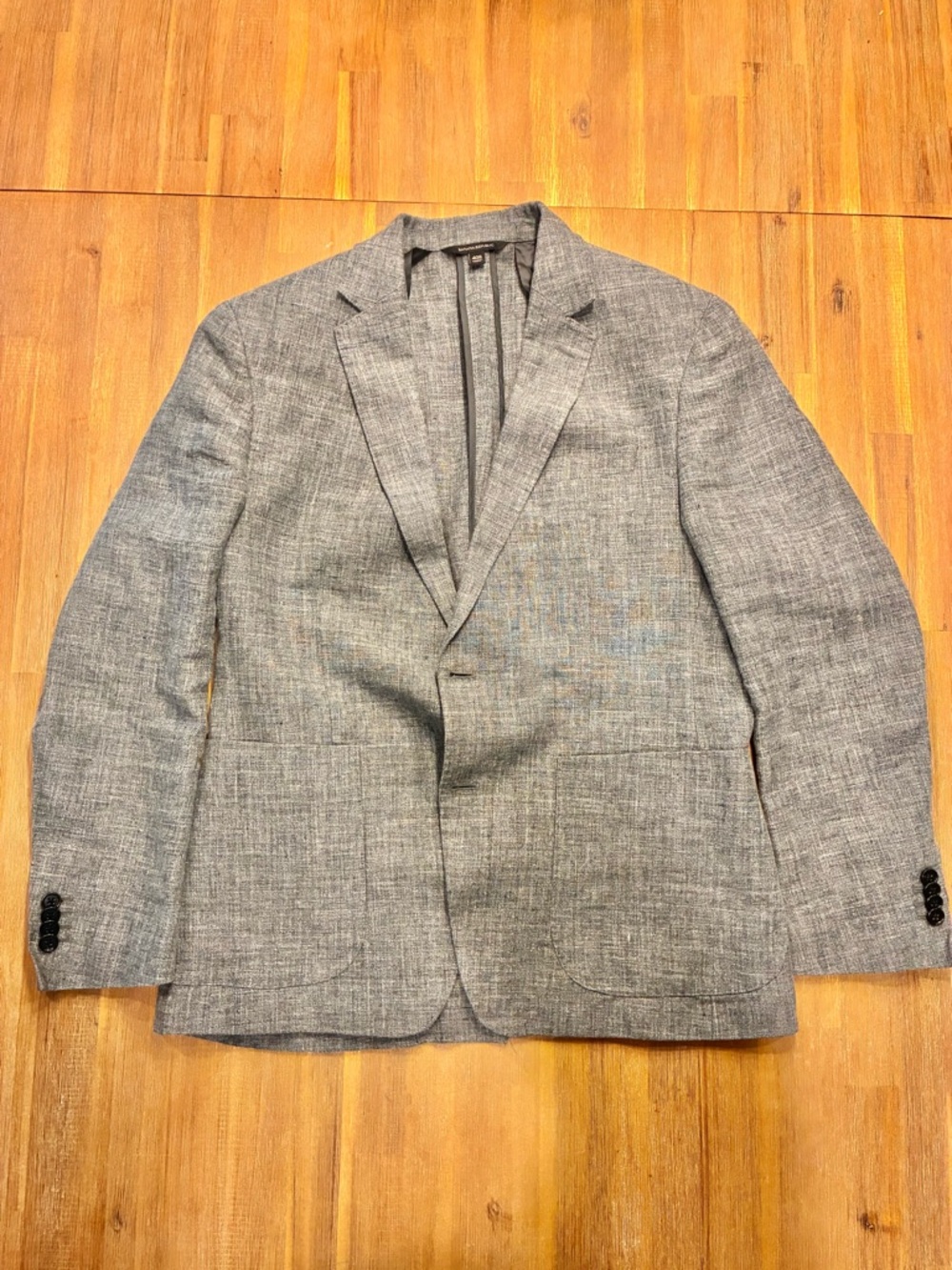 Banana Republic Slim Fit Sport Coat Blazer Mens 40S Gray 2 Button Tailored Jacke
